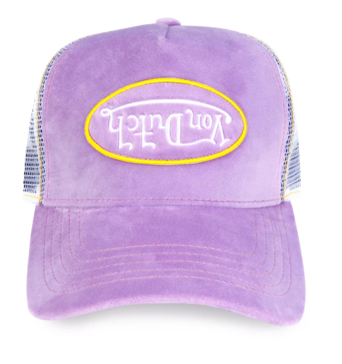 VON DUTCH UPSIDE DOWN LOGO VELVET TRUCKER