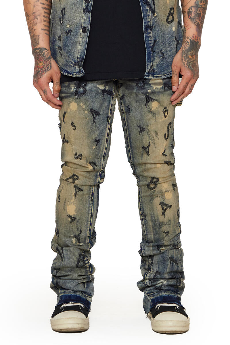 VALABASAS "V-SCRABBLE" DENIM STACKED