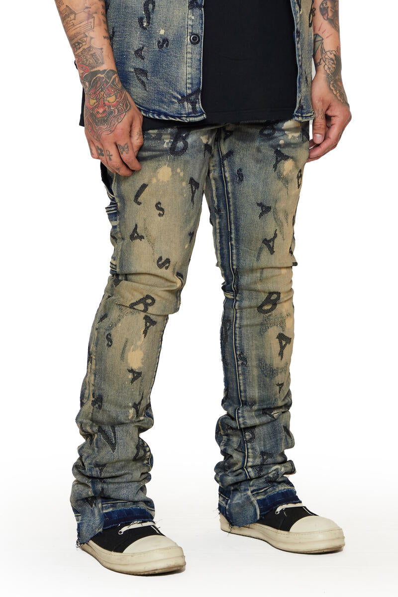 VALABASAS "V-SCRABBLE" DENIM STACKED