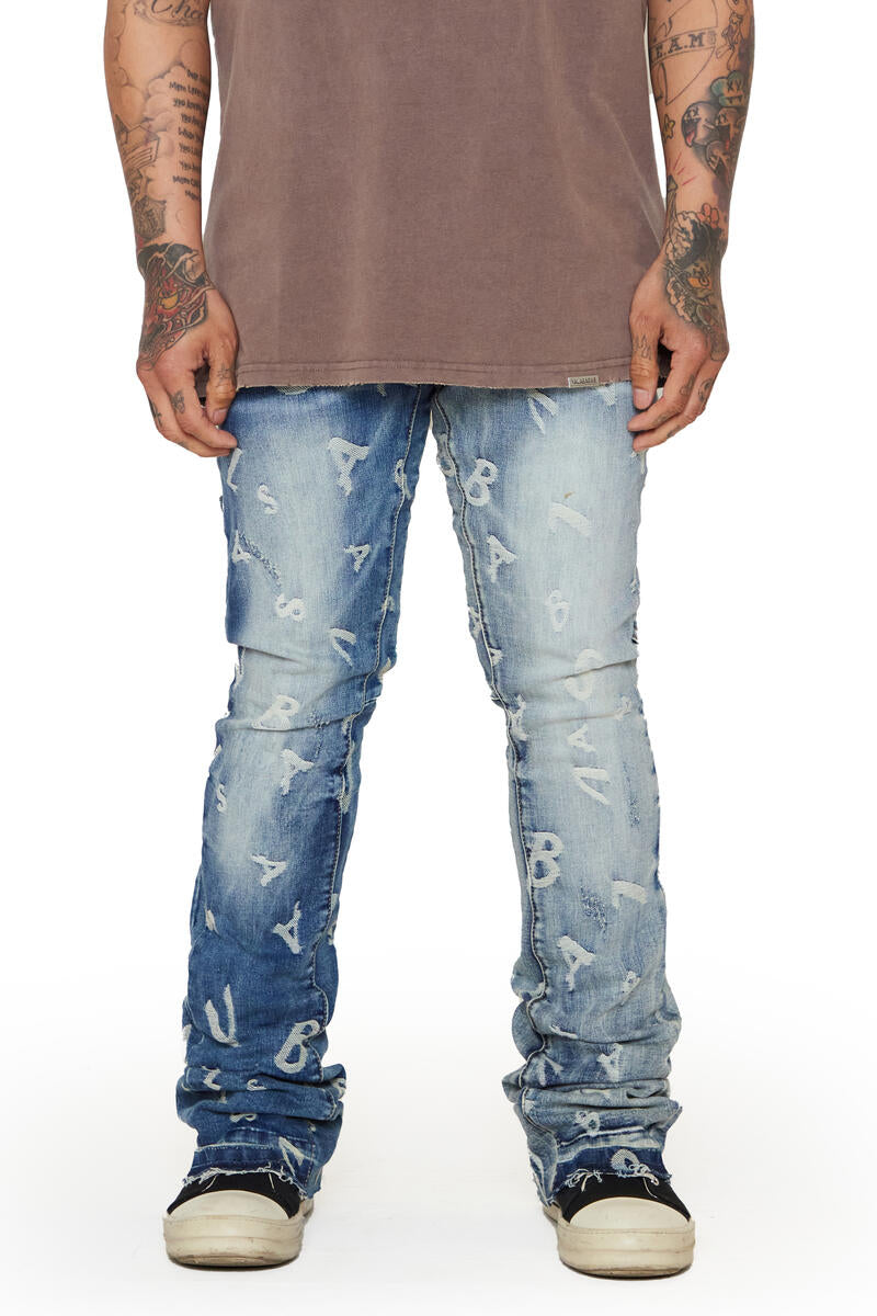 VALABASAS "V-SCRABBLE" DENIM STACKED
