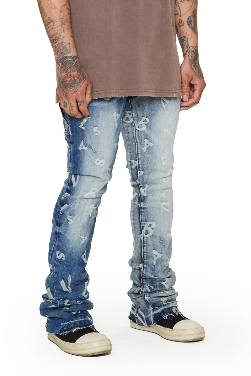 VALABASAS "V-SCRABBLE" DENIM STACKED