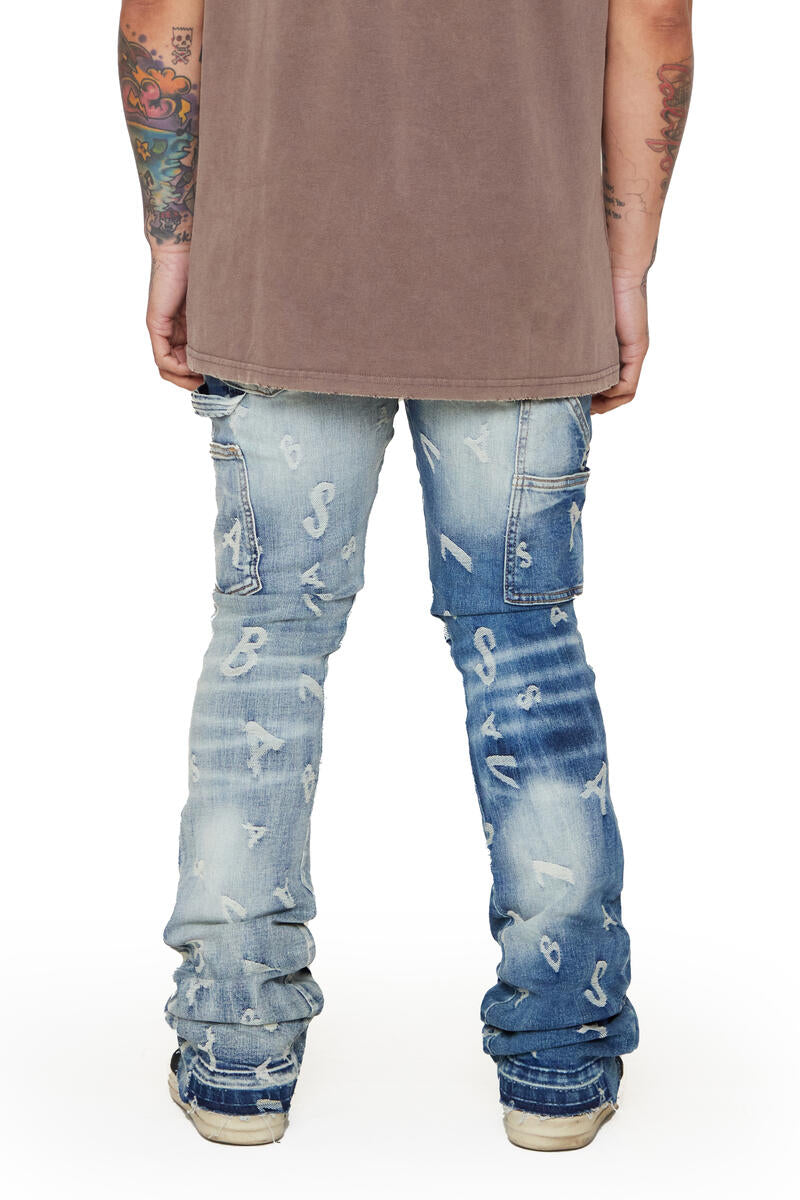 VALABASAS "V-SCRABBLE" DENIM STACKED