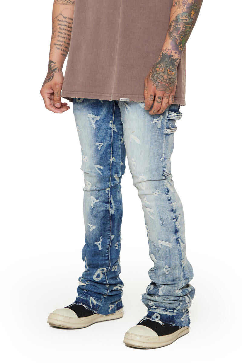 VALABASAS "V-SCRABBLE" DENIM STACKED