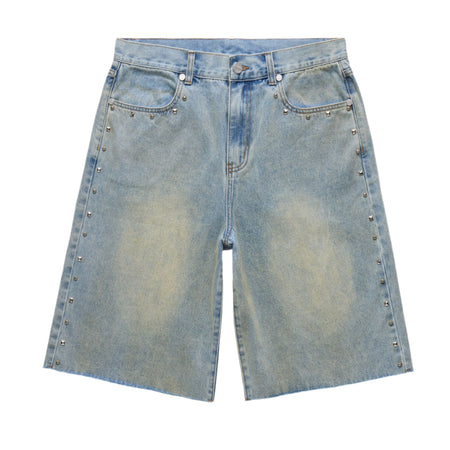 HOMME+FEMME Studded Denim Shorts