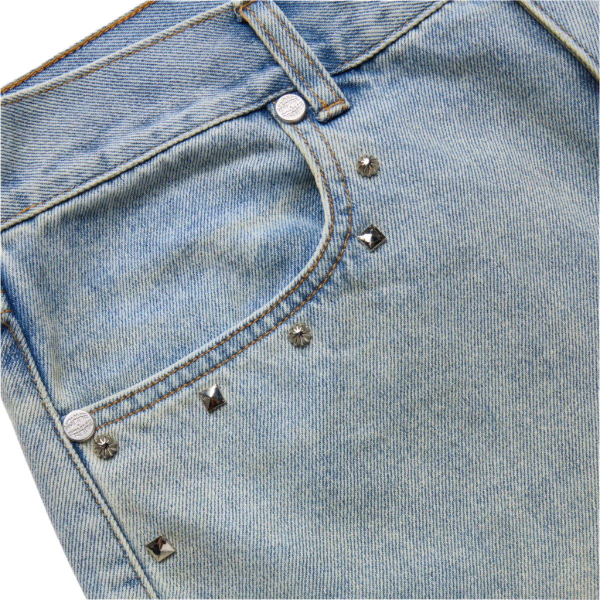 HOMME+FEMME Studded Denim Shorts