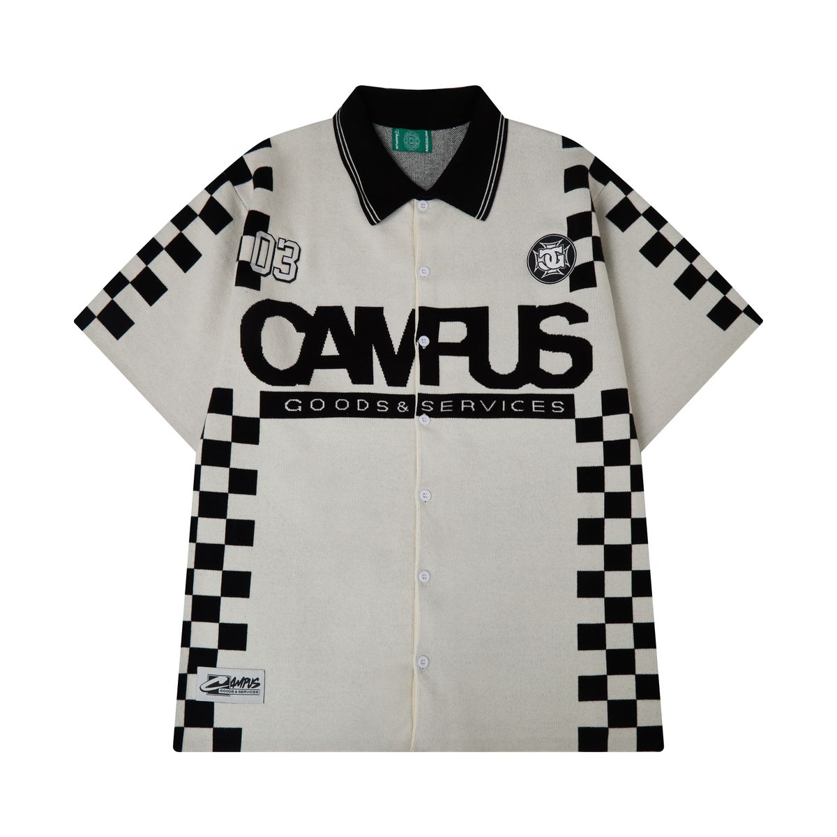 Campus Goods Checkered Jacquard Shirt Cream