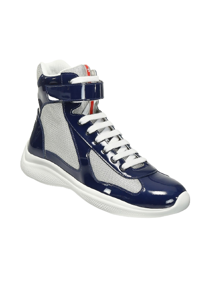 PRADA High-Top Patent Leather Sneakers