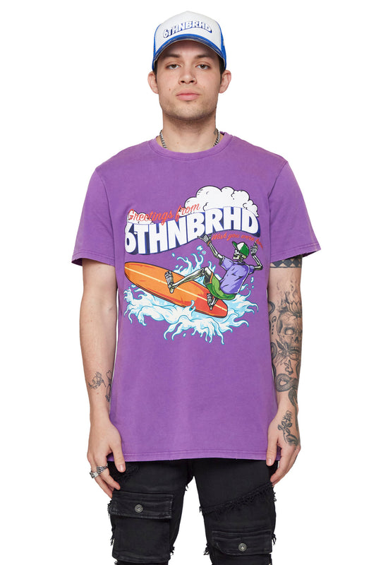 6TH NBRHD Surfing Tee - Purple
