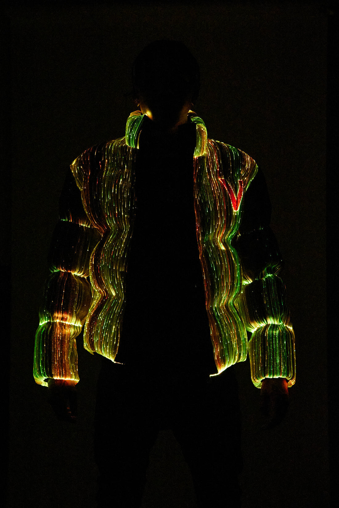 SPECTRA" BLACK LIGHT UP PUFFER JACKET