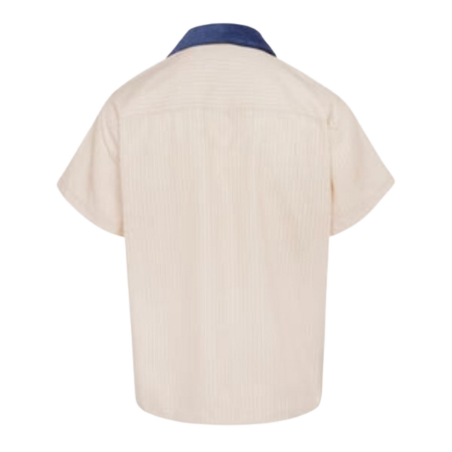 Homme + Femme Shirt - Paneled Corduroy Striped Shirt