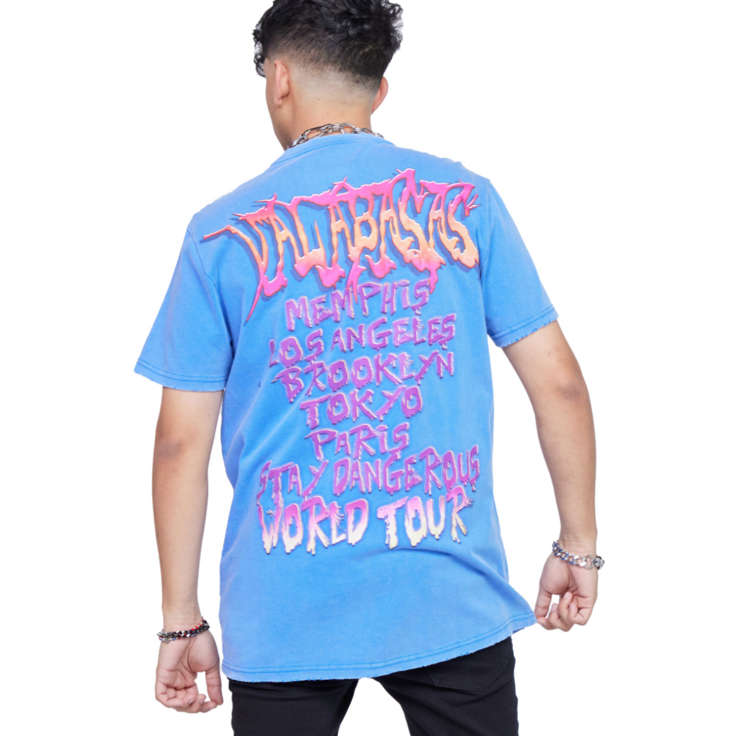 VALABASAS TEE "Stay Dangerous" VINTAGE BLUE