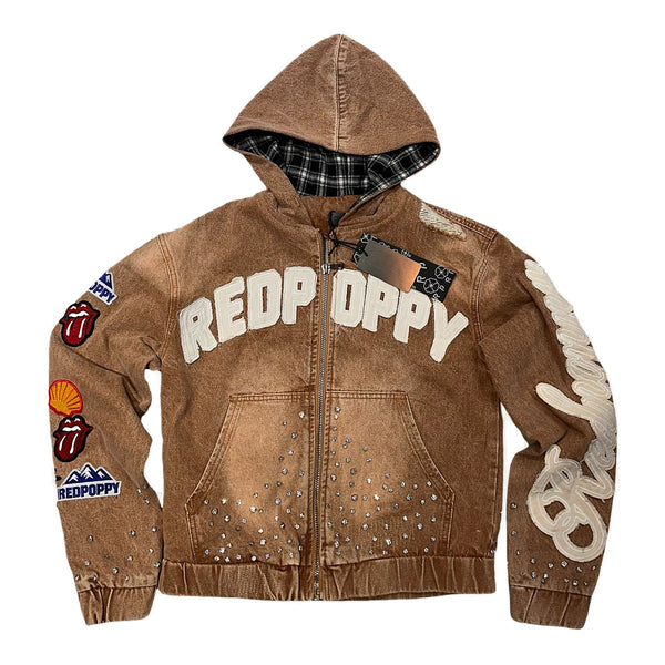RED POPPY | SH-08 Varsity Jacket (Brown)