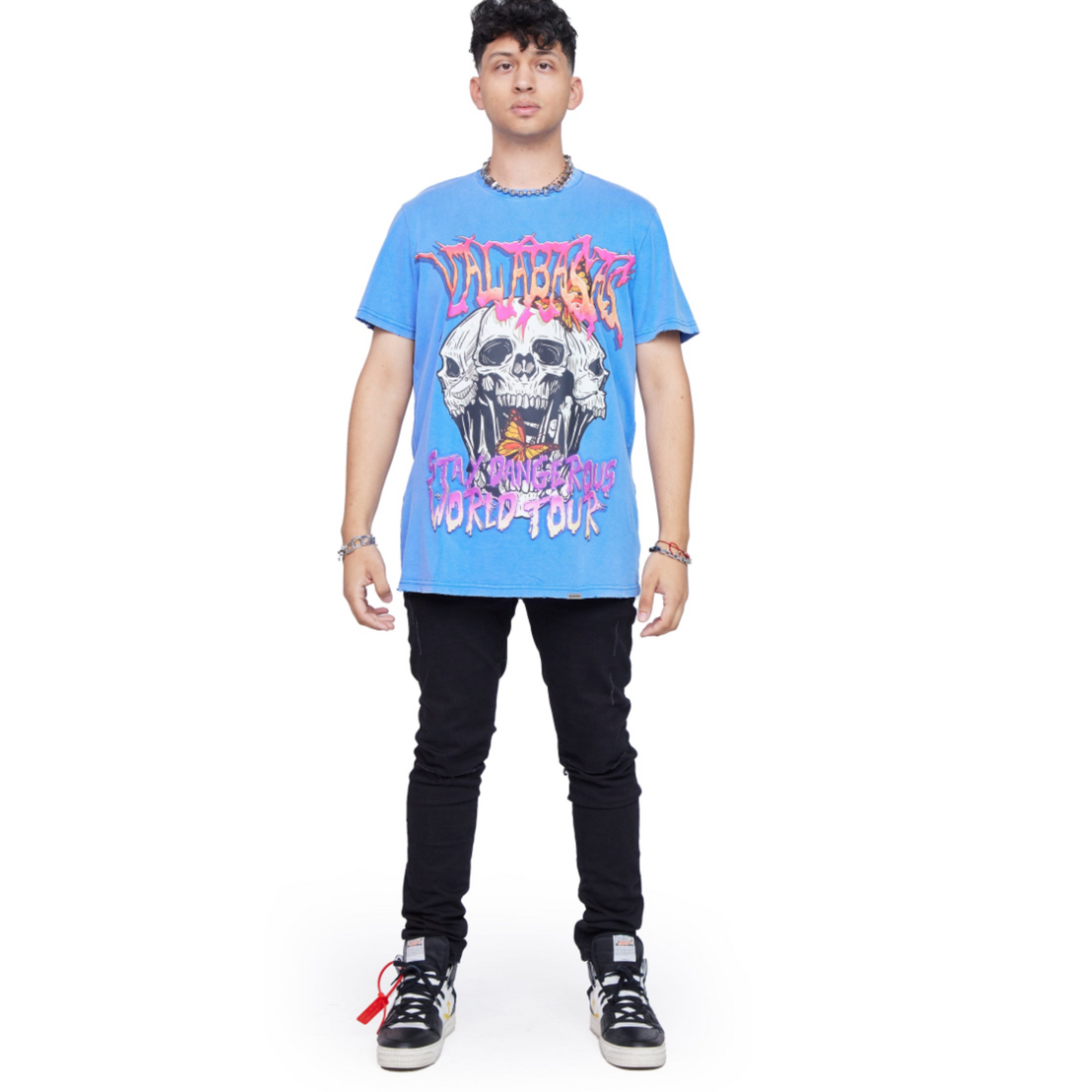 VALABASAS TEE "Stay Dangerous" VINTAGE BLUE