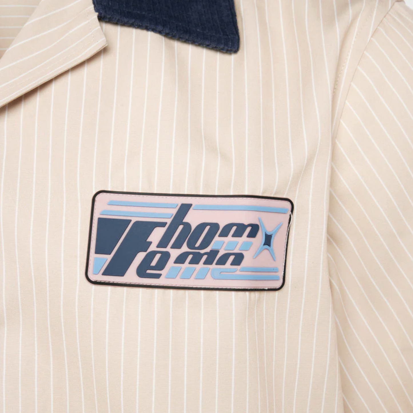 Homme + Femme Shirt - Paneled Corduroy Striped Shirt