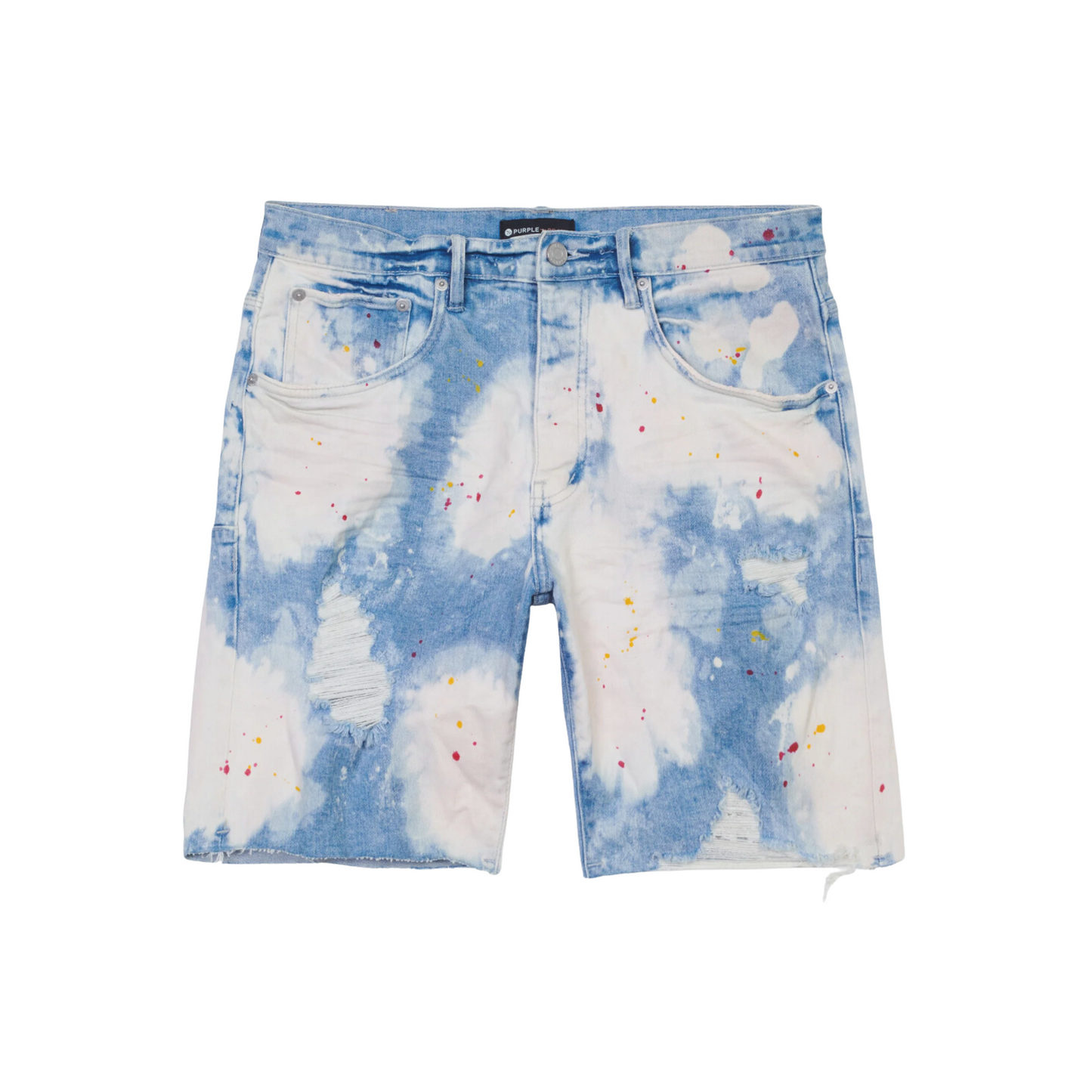 PURPLE BRAND Light Faded Indigo Bleached Out Splatter