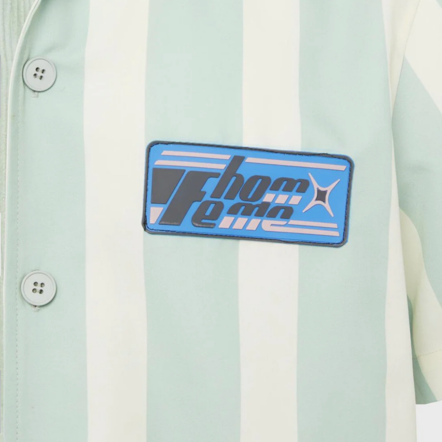 HOMME+FEMME PANELED COURDUROY STRIPED SHIRT