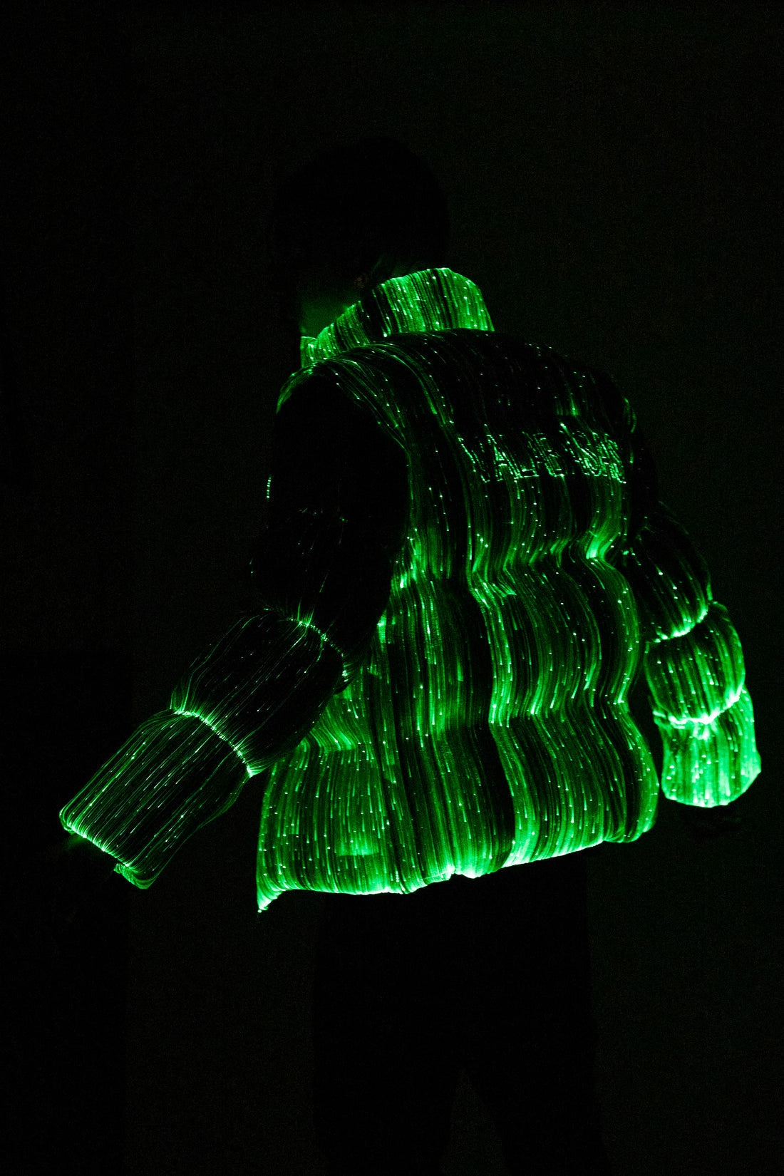 SPECTRA" BLACK LIGHT UP PUFFER JACKET