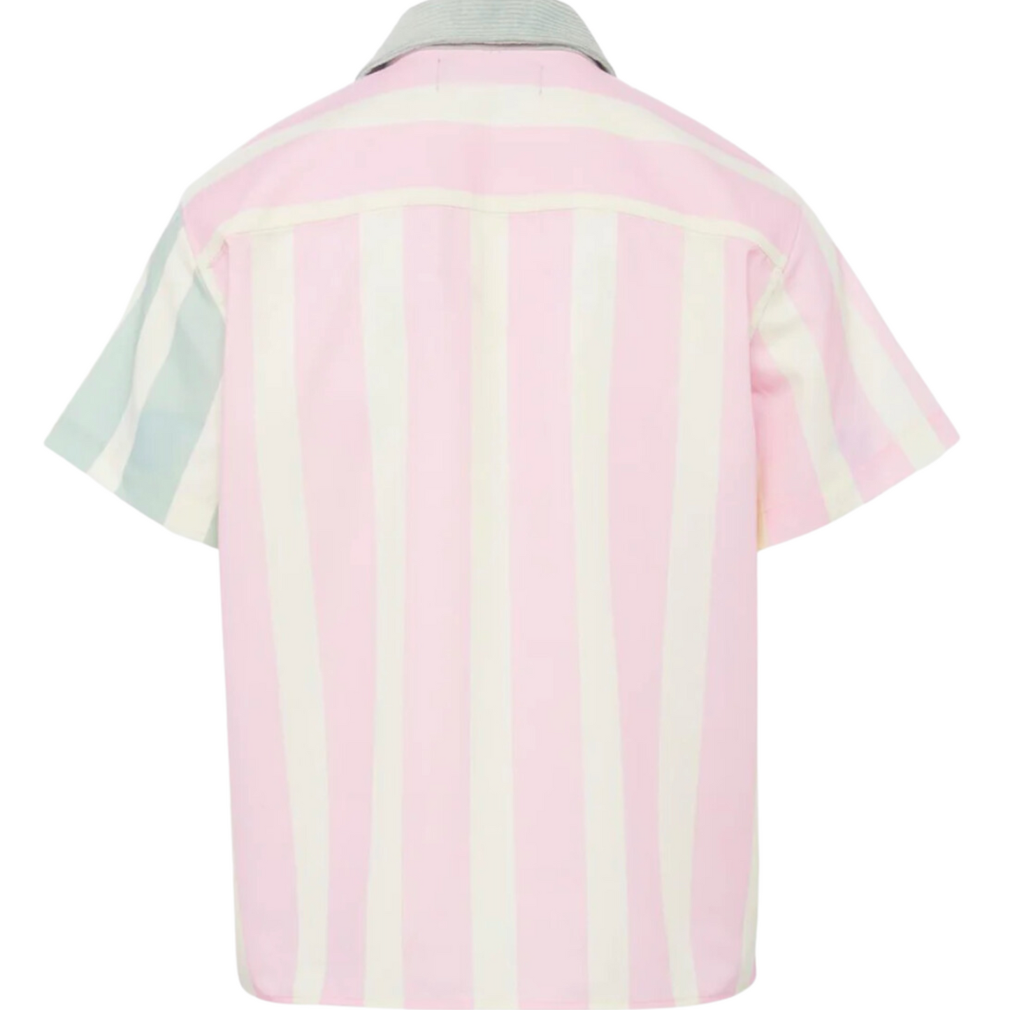 HOMME+FEMME PANELED COURDUROY STRIPED SHIRT