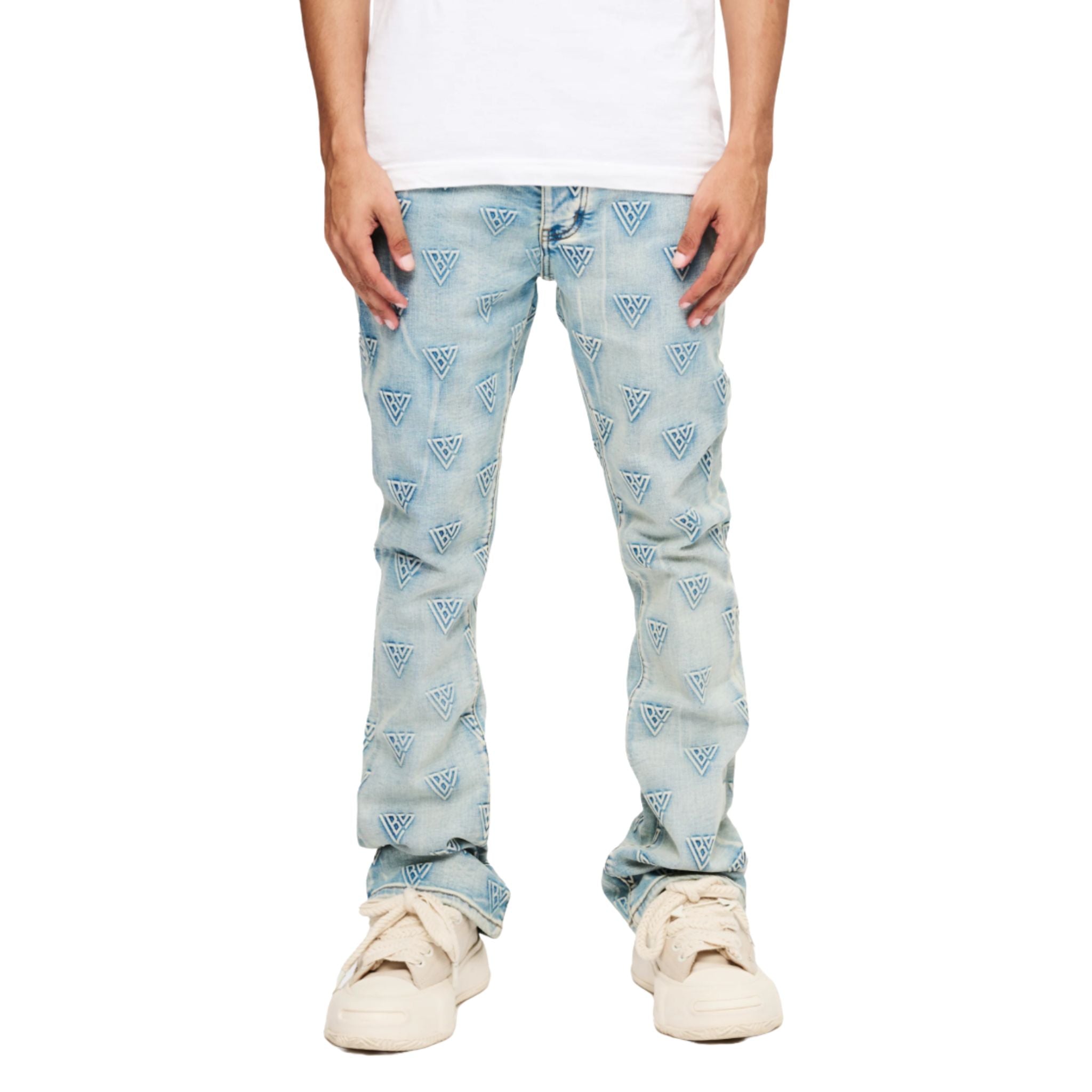 VALABASAS | Tagged Stacked Flare Jean