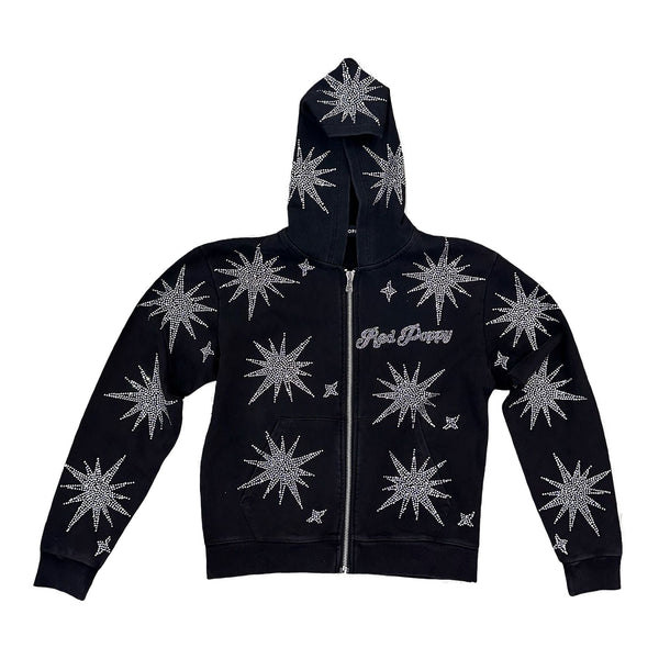RED POPPY | Zip-Up Hoodie (Black)