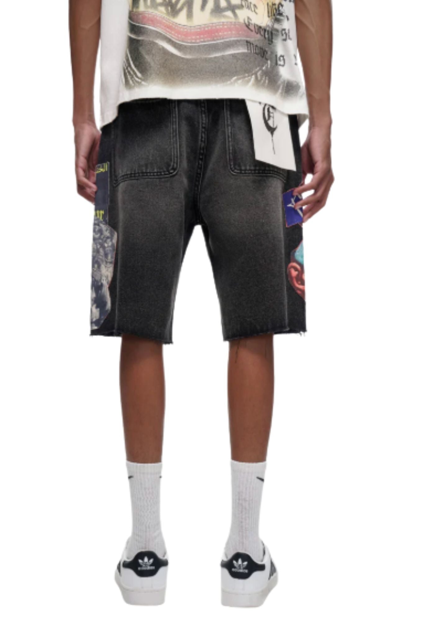 TRNCHS | Collage Wash Denim Shorts