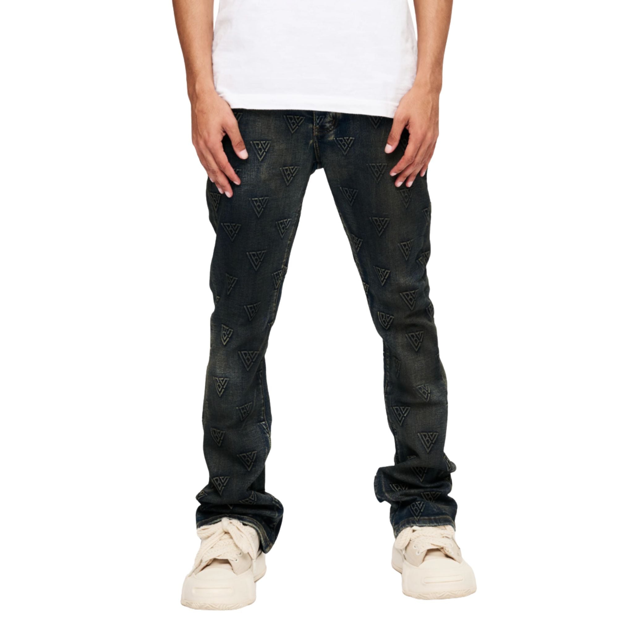 VALABASAS | Tagged Stacked Flare Jean
