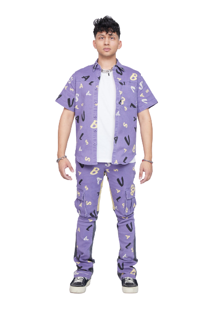VALABASAS "WOVEN -PUZZLED" BUTTON UP