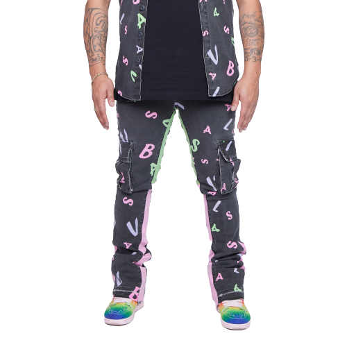 VALABASAS "PUZZLED" DENIM Stacked