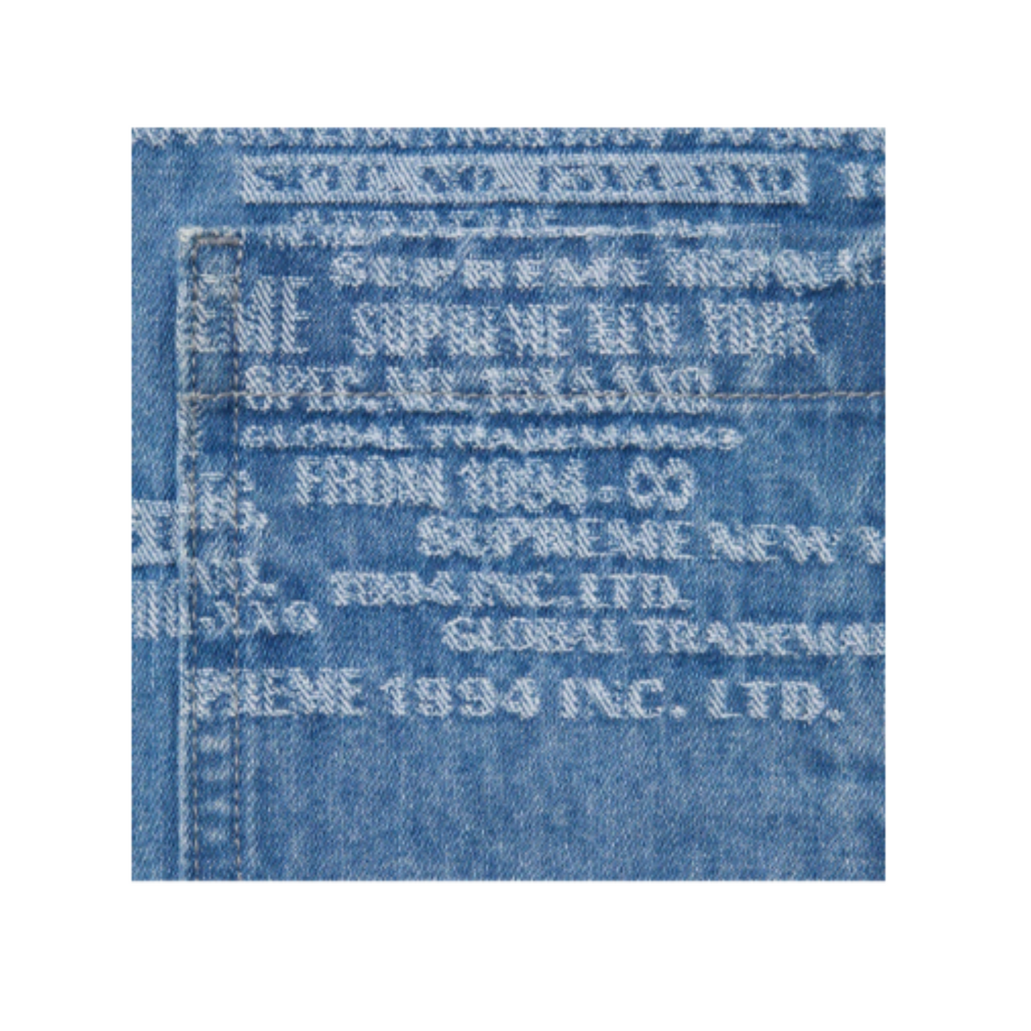 SUPREME Trademark Jacquard Denim Shirt - 'Washed Blue'