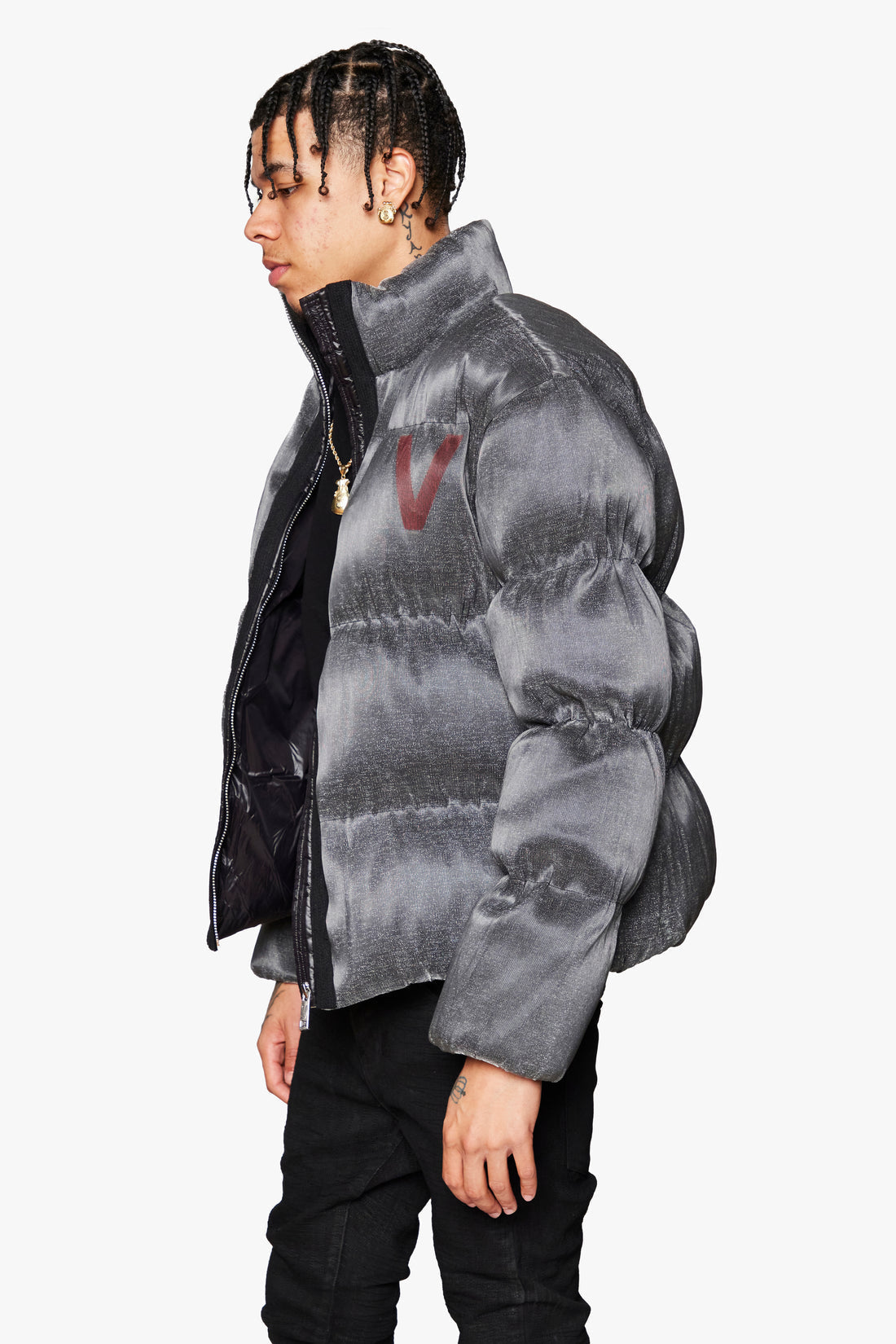 SPECTRA" BLACK LIGHT UP PUFFER JACKET