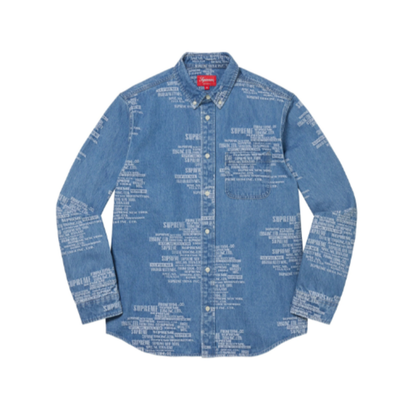 SUPREME Trademark Jacquard Denim Shirt - 'Washed Blue'