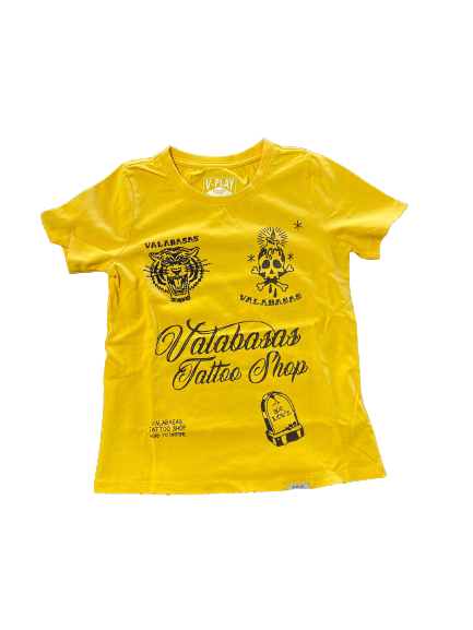VPLAY TEE “FOR THE TATTOO SHOP TAT” VINTAGE YELLOW