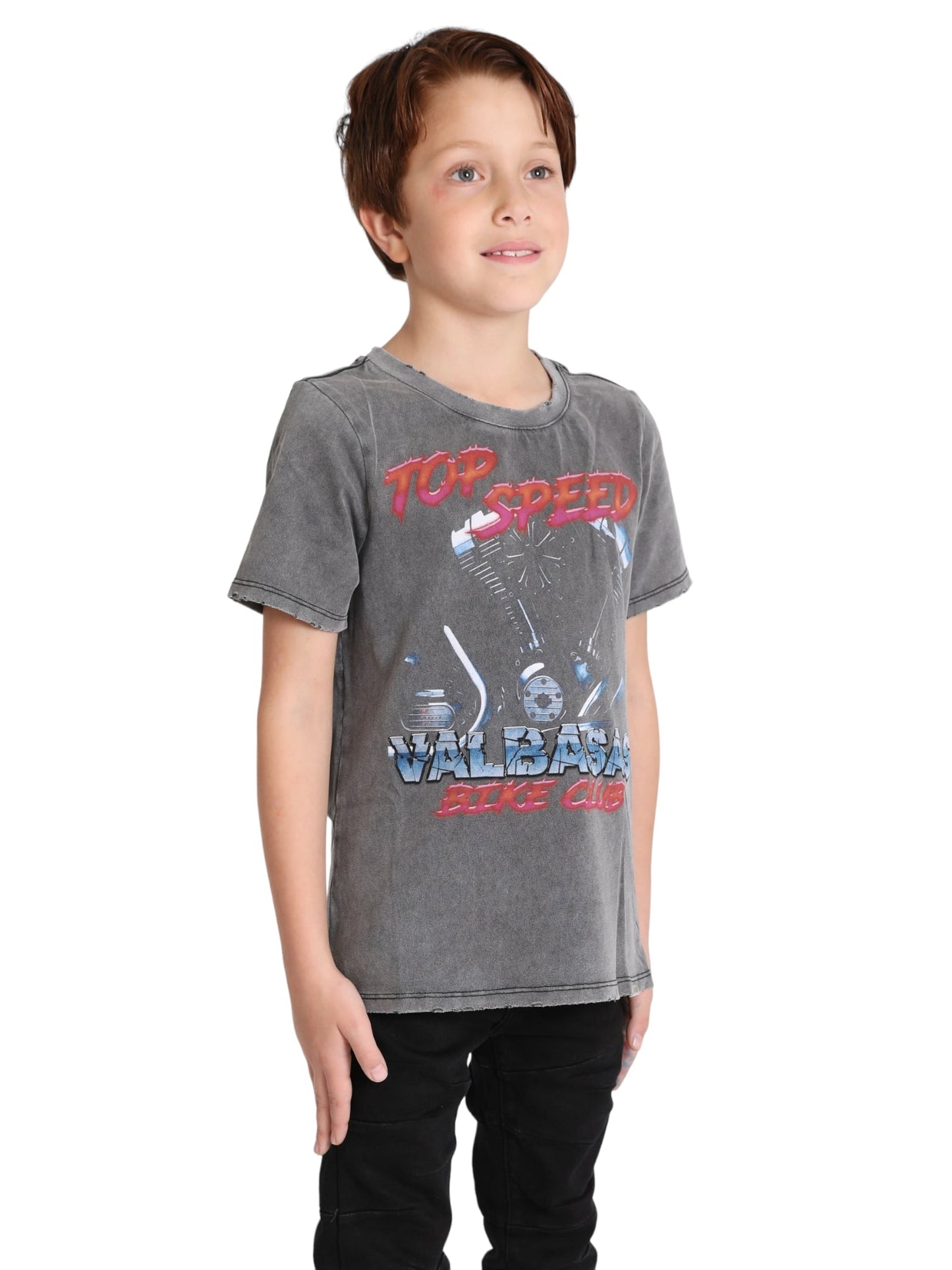 VPLAY TEE "BASAS BIKE CLUB" Sunfaded Black