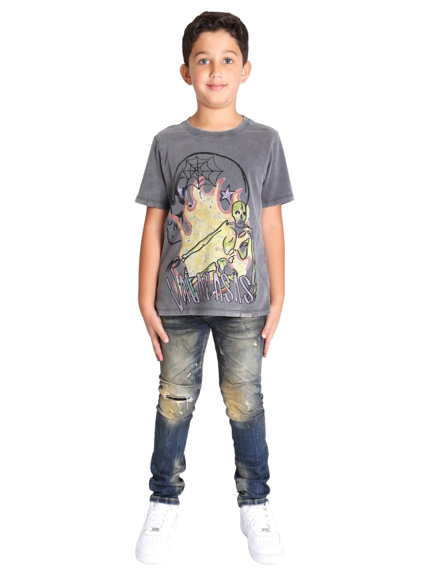 VPLAY TEE "COBBWEBS" VINTAGE BLACK