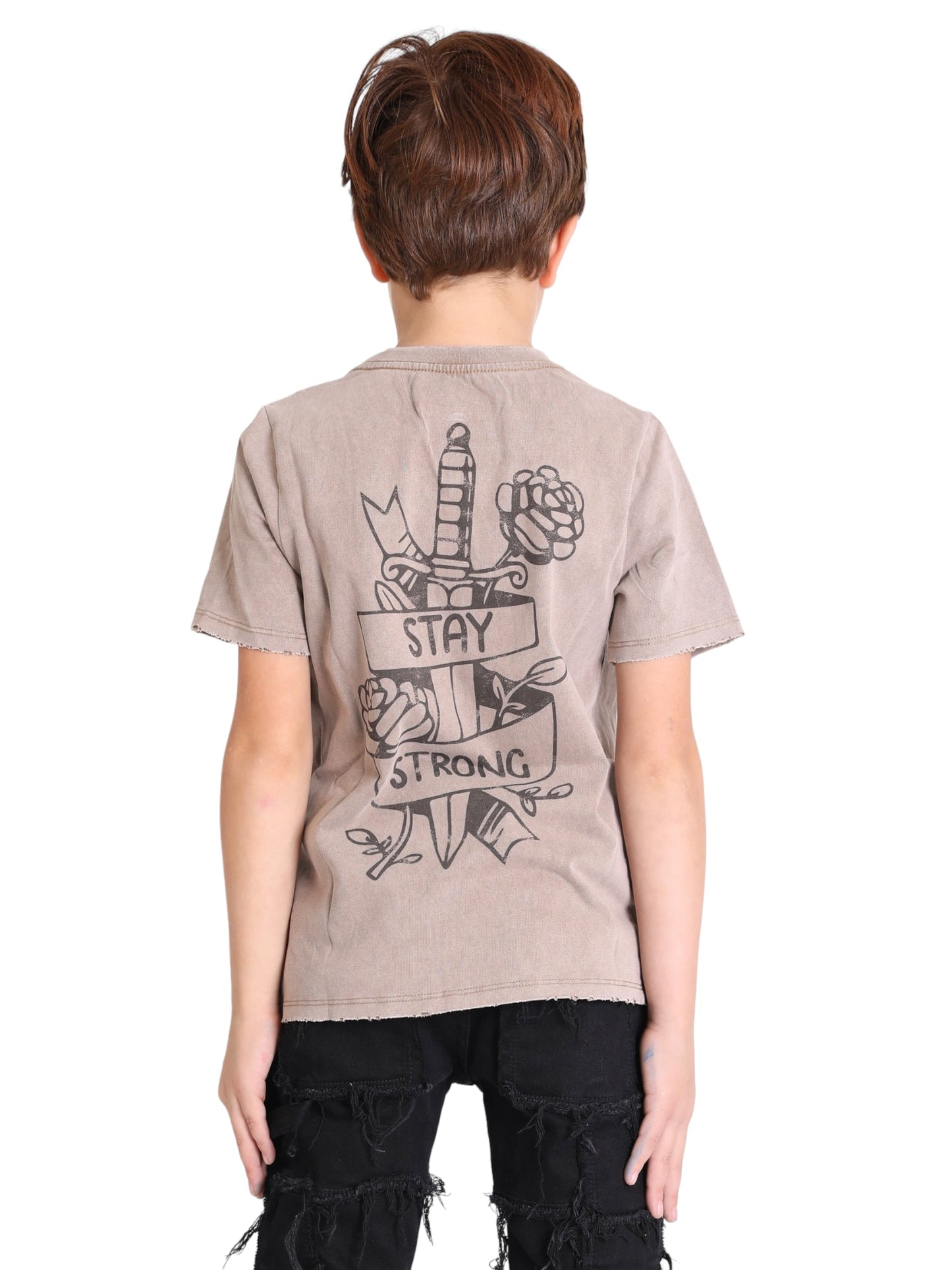 VPLAY TEE "ACROSS THE BELLY TAT" VINTAGE LIGHT COFFEE