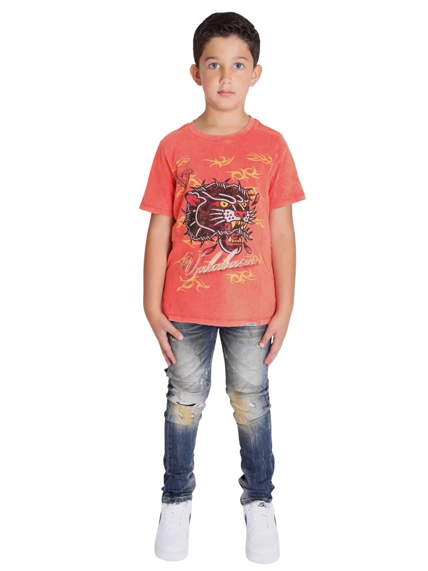 VPLAY TEE "BLOODY PANTHER" VINTAGE RED