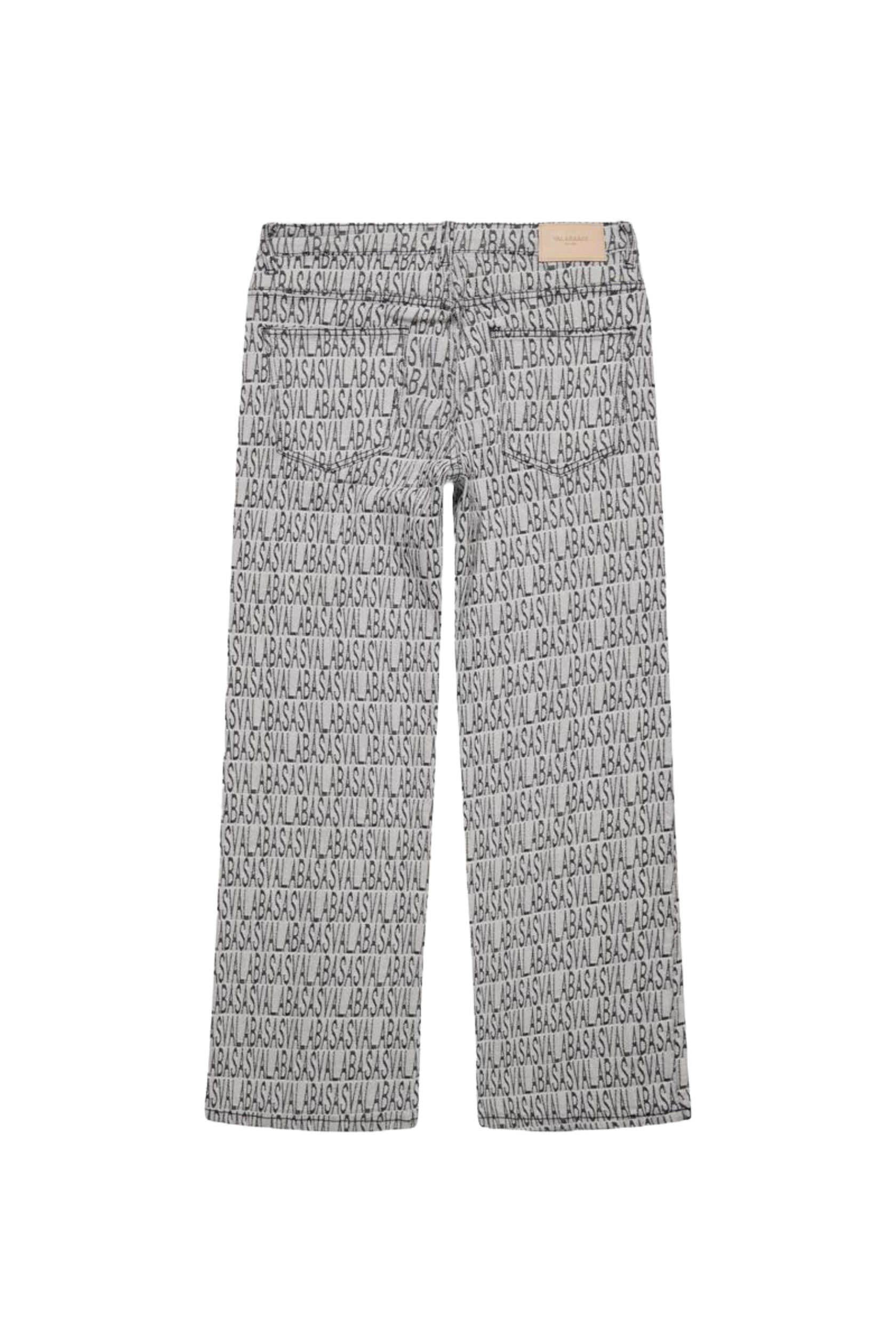 VALABASAS"IMPRINT" BLACK WHITE BAGGY DENIM JEAN