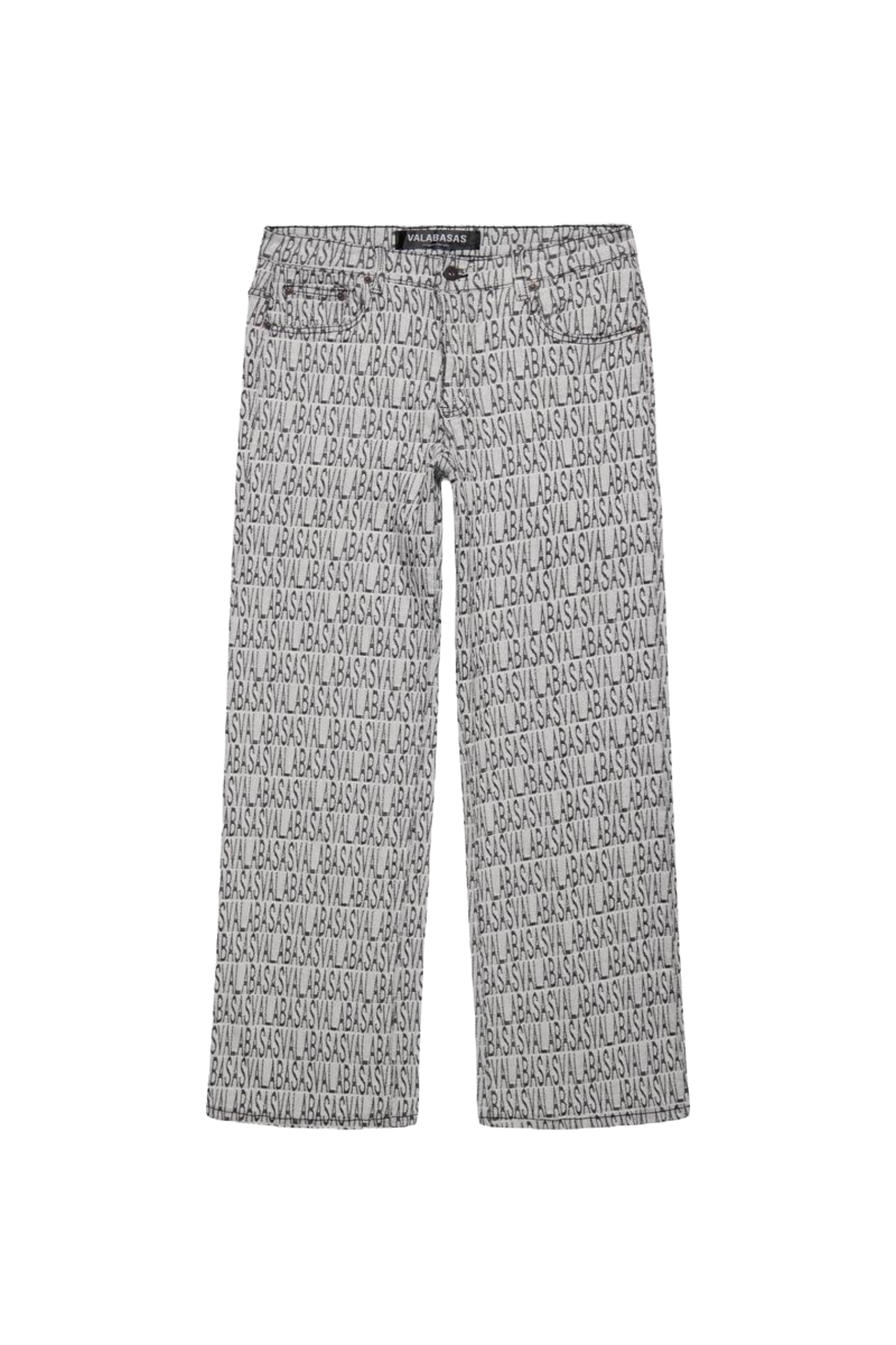 VALABASAS"IMPRINT" BLACK WHITE BAGGY DENIM JEAN