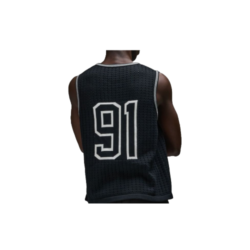 CRIMINAL DAMAGE VARSITY CROCHET VEST