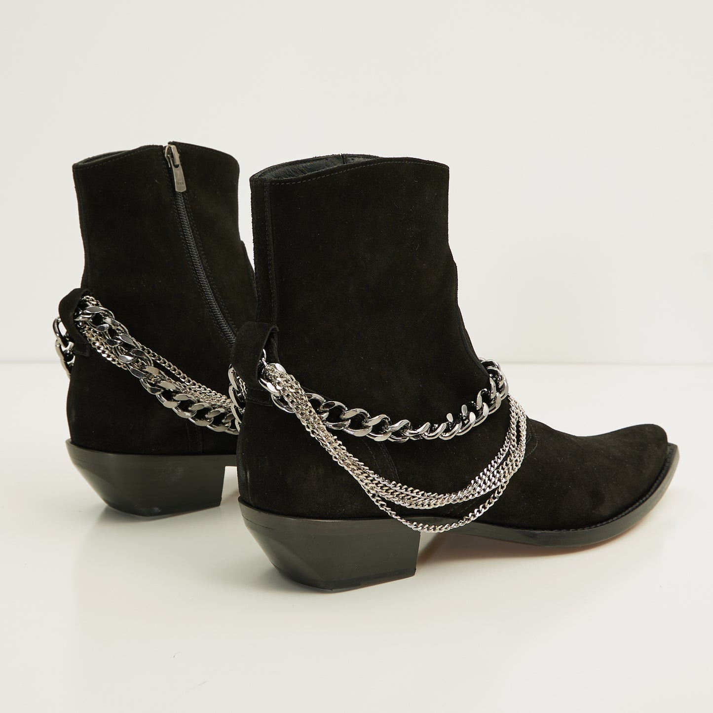 N° 31028 JASPER LAYERED CHAIN BOOTS - BLACK SUEDE