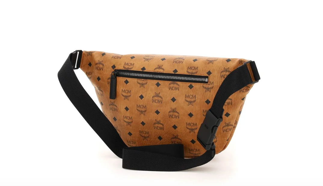 MCM Allover Logo Printed Zipped Belt Bag