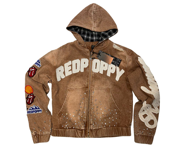 RED POPPY | SH-08 Varsity Jacket (Brown)