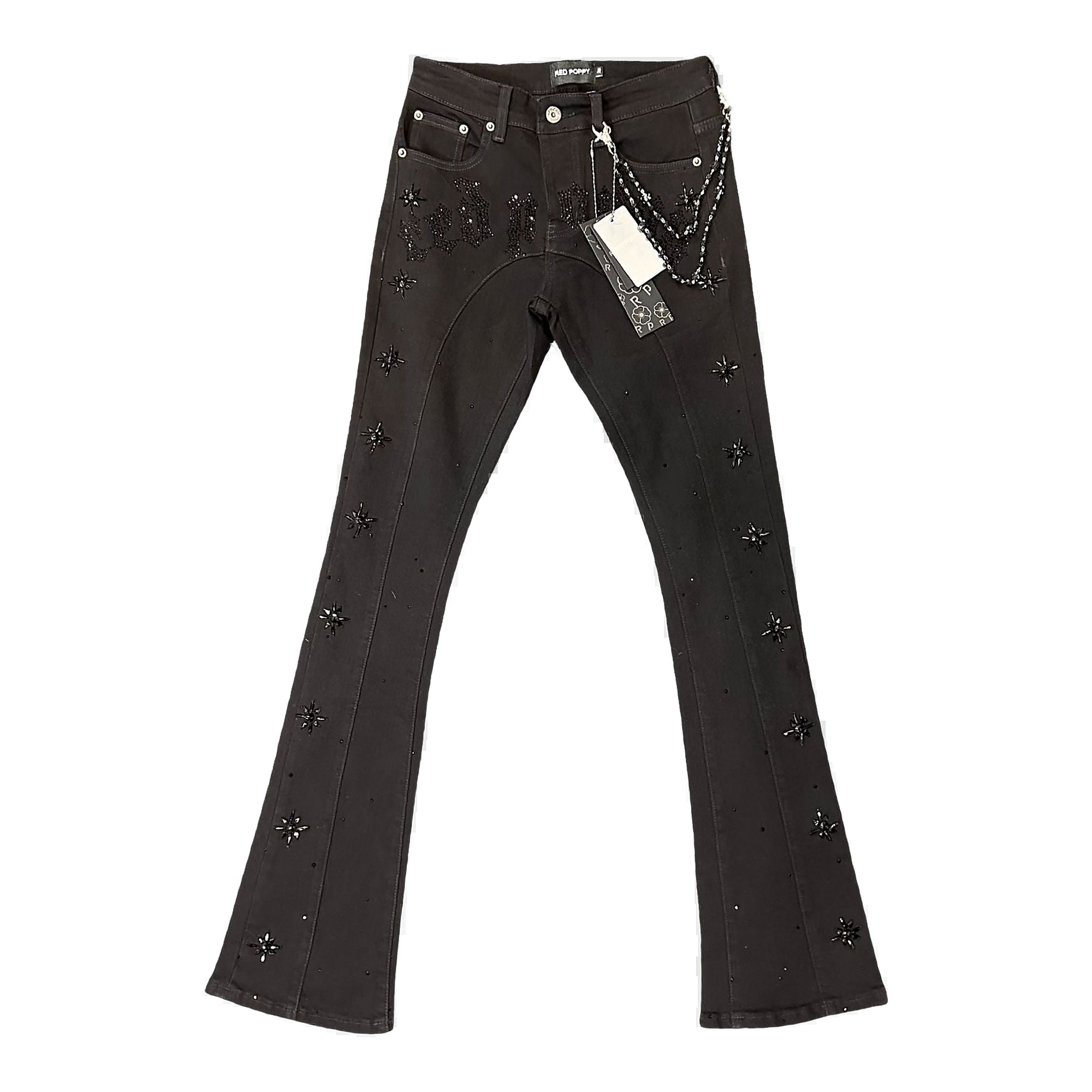 Red Poppy Black Jeans