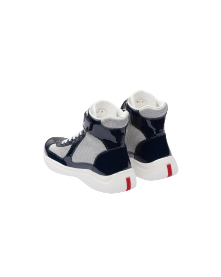 PRADA High-Top Patent Leather Sneakers