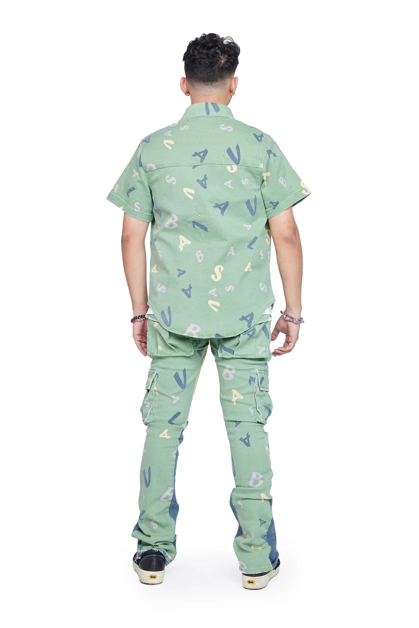VALABASAS "WOVEN -PUZZLED" BUTTON UP