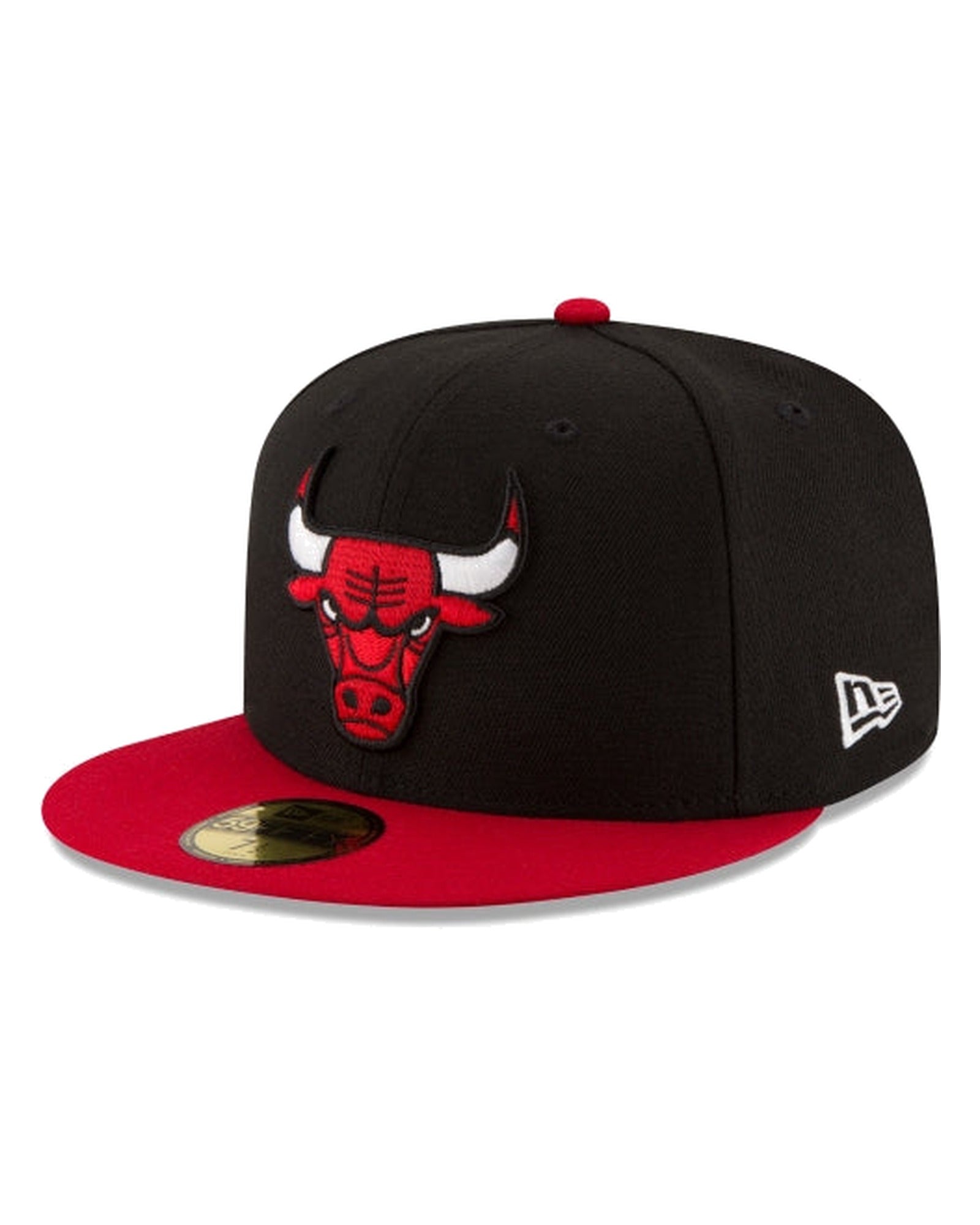 New Era Chicago Bulls 59FIFTY fitted hat, black two-tone