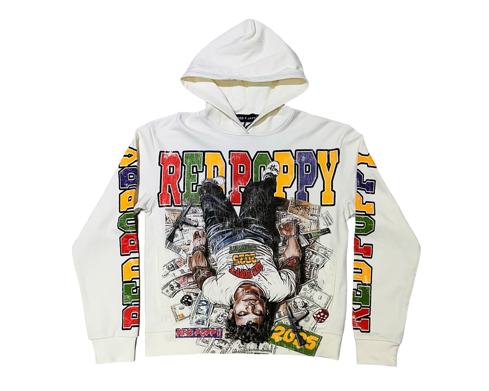 Red Poppy - Men's Love War Drugs Hoodie - Cream