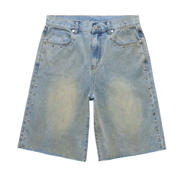 HOMME+FEMME Studded Denim Shorts