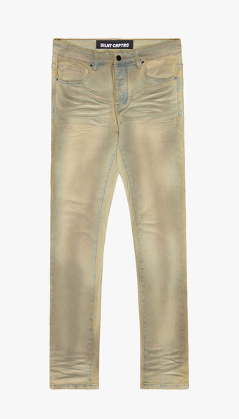 "EVACUATE" 4 WAY STRETCH SKINNY DENIM