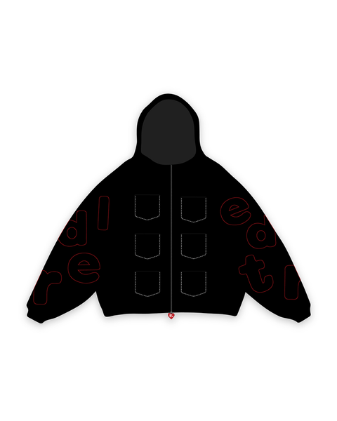 RED LETTERS Just Pockets Scattered Zip Up